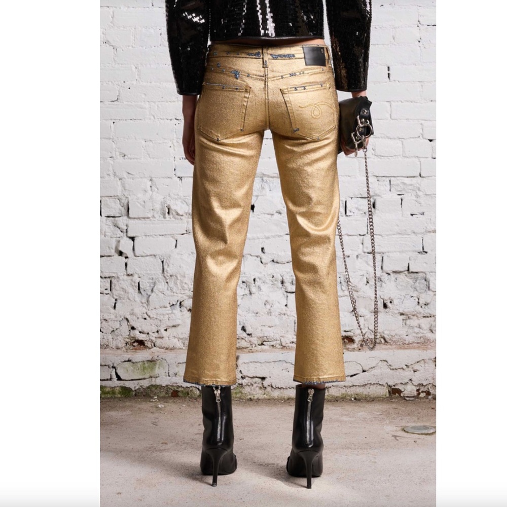 R13 Boy Straight in Gold - Picture 2 of 3